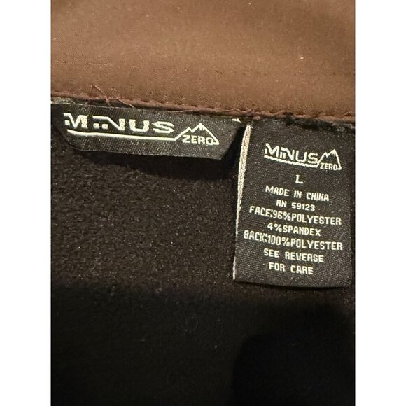 Minus Zero Men's Soft Shell Zip Front Jacket Brown Black Size L - Picture 4 of 5